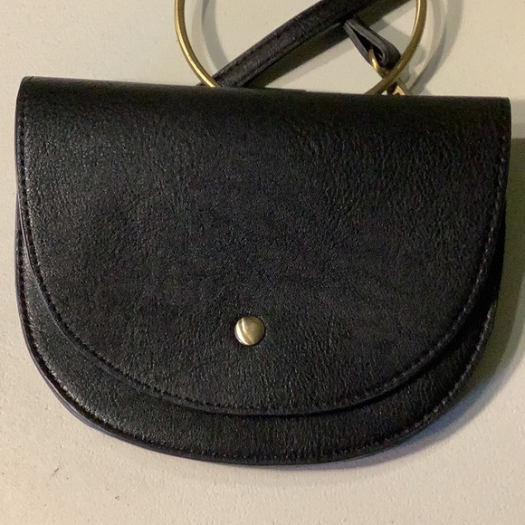 Anthropologie black vegan leather ring purse, EUC - Picture 6 of 6